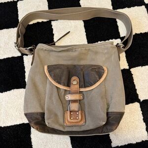 TSD Brand Canvas & Leather Crossbody Bag